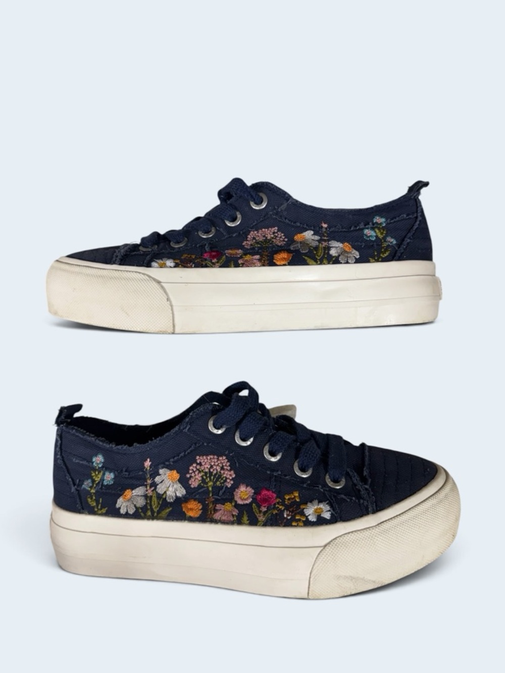 Blowfish Malibu Platform Sneakers - Sadie-Sun- embroiderer flowers size 7.5 - Picture 7 of 9